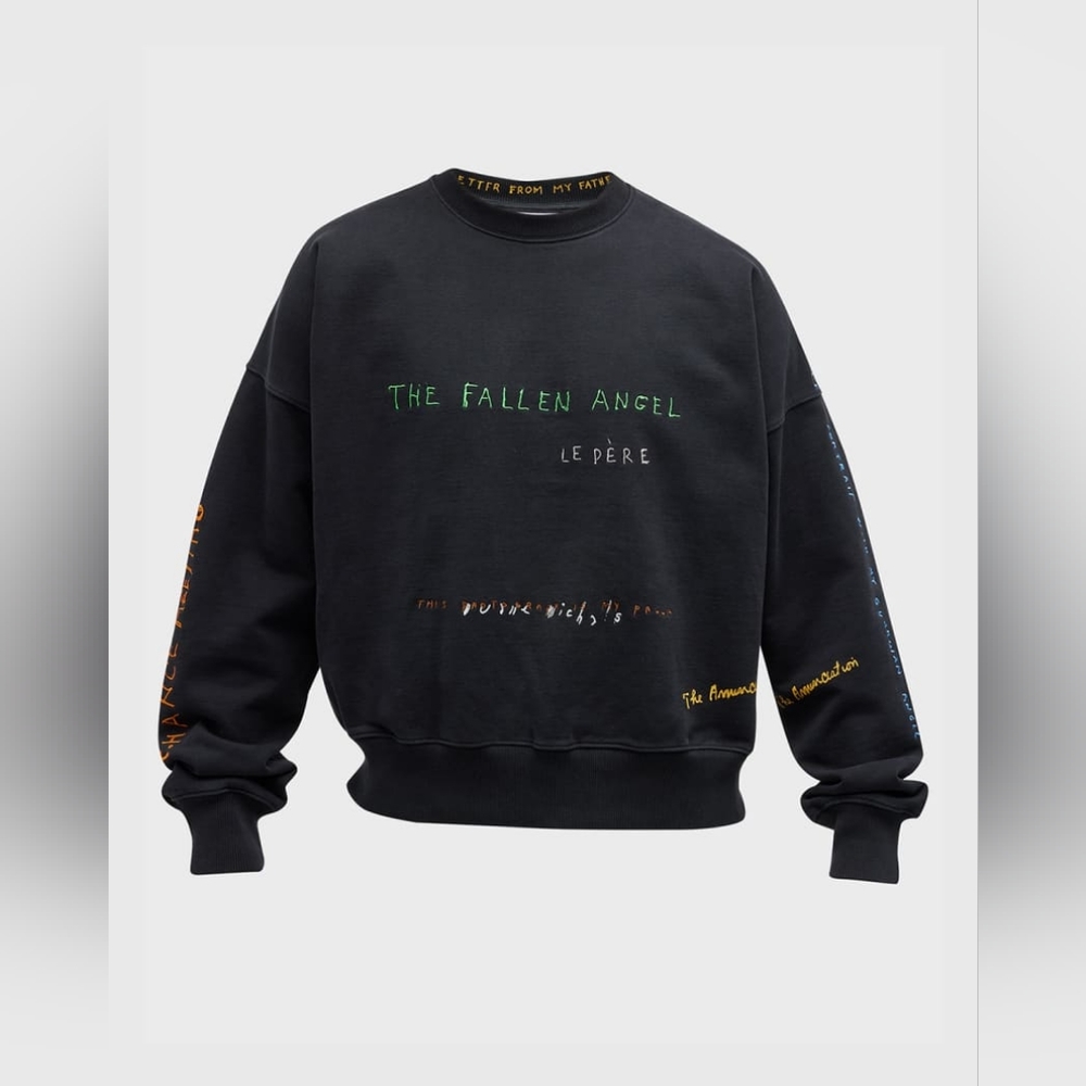 Le PERE x Duane Michals Men's Michals Fallen Angel Crewneck Sweatshirt size M